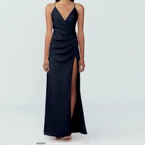 FAME AND PARTNERS Zarita Formal Bridesmaid Maxi Dress Gown in Black